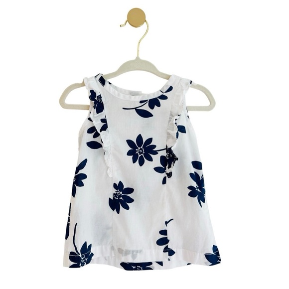 Carter's Other - Carter's Aloha Beach White and Blue Floral Kids Blouse Baby Girl 12 Months